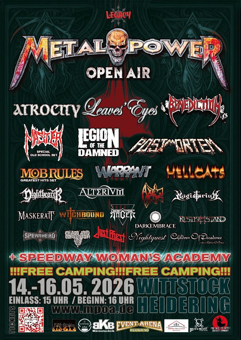 Noch 16 Tage  bis zum Metal Power Open Air  - M:P:O:A Vol. 3 EventArena Wittstock